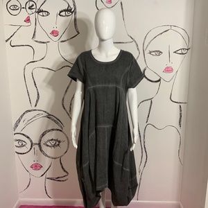 Washed-Out Black Tulip Dress